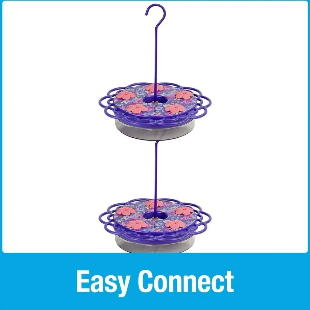 2 Floral Purple Hummingbird Feeder